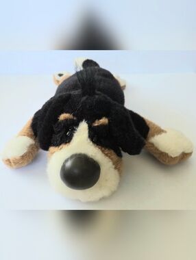 FIESTA PLUSH BURNESE MOUNTAIN DOG PUPPY, BIG NOSE, BIG PAWS, 16" STUFFED ANIMAL